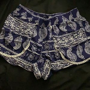 Blue and white shorts